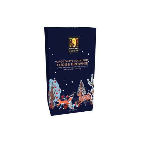 Byron Bay Cookie Company - Winter Wonderland Choc Hazelnut Fudge Brownie 150g x 12