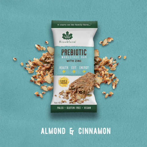 Brookfarm - Prebiotic & GF Almond & Cinnamon Bars 40g x 12
