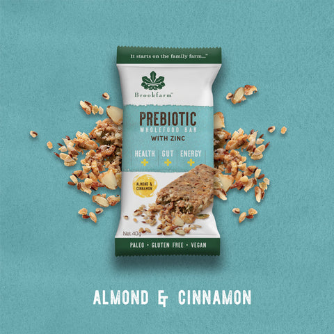 Brookfarm - Prebiotic & GF Almond & Cinnamon Bars 40g x 12 (BEST BEFORE - 24TH OCTOBER 2025)