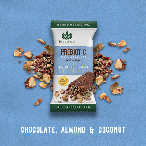 Brookfarm - Prebiotic & GF Chocolate, Almond & Coconut Bars 40g x 12