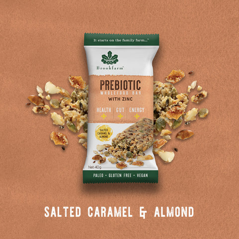 Brookfarm - Prebiotic & GF Salted Caramel & Almond Bars 40g x 12