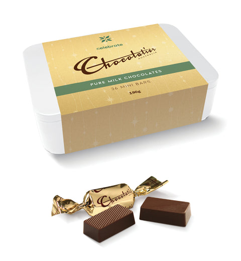Chocolatier Australia - Celebrate Milk Chocolate Tin 190g x 8 (EXPIRY - JAN. '25)