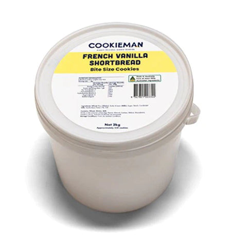 Cookie Man - Bite Size French Vanilla Shortbread Bucket 2.3kg (Approx. 380 cookies)