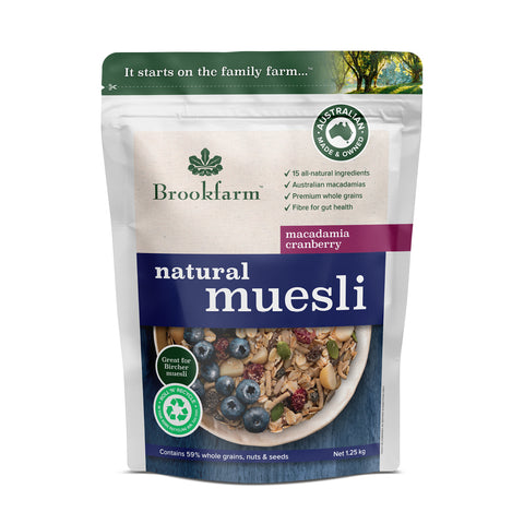 Brookfarm - Natural Macadamia Muesli with Cranberry 1.25 kg x 6