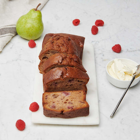 Mama Kaz - Sliced and Individually Wrapped Pear and Raspberry Loaf 140g x 13 slices