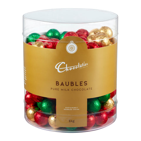 Chocolatier Australia - Baubles Assorted Foil Milk Chocolate (Approx 167) 1kg