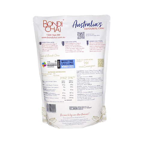 Bondi Chai Soft Pack 1kg - Vanilla Honey GF