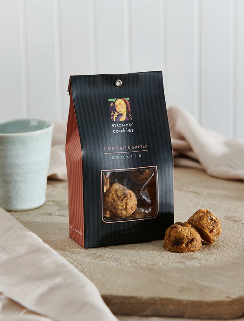 Byron Bay Cookie Company - Classic Gift Bag Sticky Date & Ginger 150g x 12