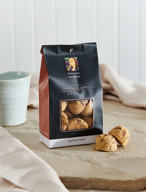 Byron Bay Cookie Company - Classic Gift Bag Gluten Free Sticky Date & Ginger Cookies 150g x 12