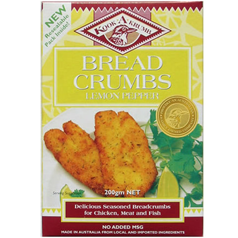 KookaKrumb - Lemon Pepper Breadcrumbs 200g x 12