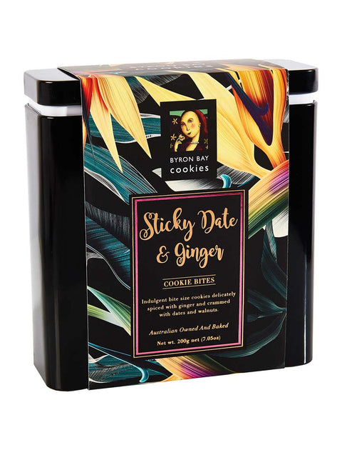 Byron Bay Cookie Company - Gift Tin Sticky Date & Ginger 200g x 6