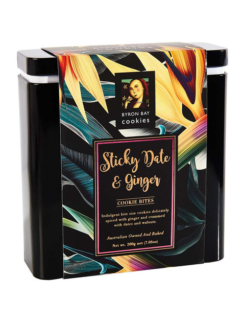 Byron Bay Cookie Company - Gift Tin Sticky Date & Ginger 200g x 6 (BEST BEFORE - 29TH JANUARY 2026)