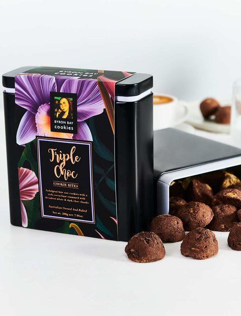 Byron Bay Cookie Company - Gift Tin Triple Choc Fudge 200g x 6