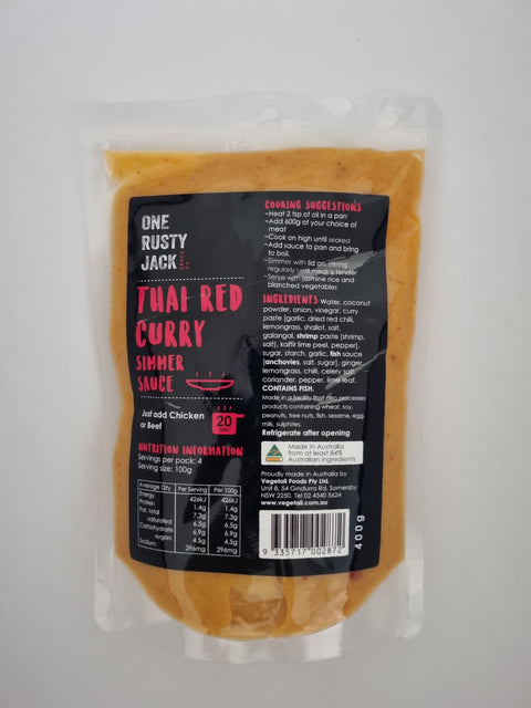 One Rusty Jack Sauce Co - Thai Red Curry Simmer Sauce 400g x 6