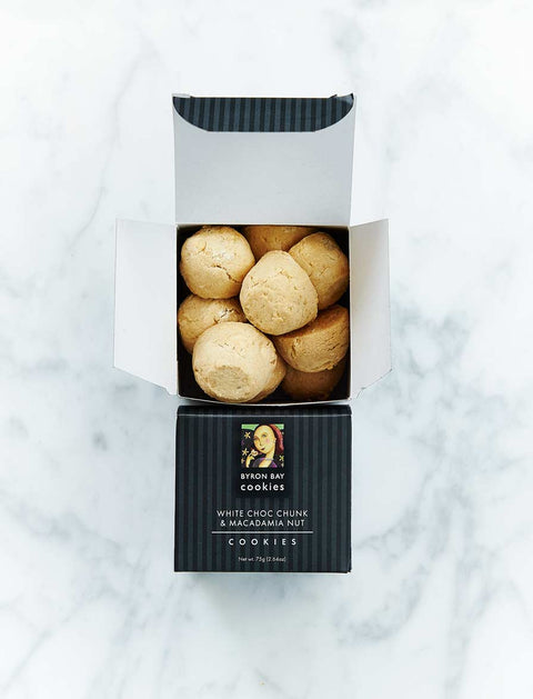 Byron Bay Cookie Company - Gift Box White Choc Chunk & Macadamia Nut Cookies 75g x 12