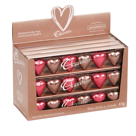 Chocolatier 6 Pack Hearts - Pink/Mocha Foil (12 units)