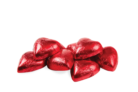 Chocolatier - Wrapped Bulk Chocolate Hearts Red 5kg (Milk) Approx. 615