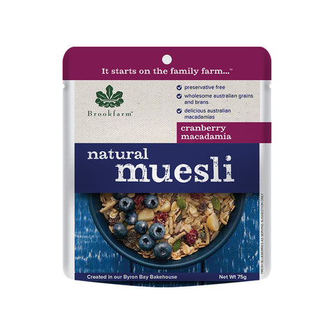 Brookfarm Muesli - Natural Muesli Sachet With Cranberries 50g x 20