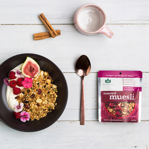 Brookfarm Muesli - Toasted Macadamia Muesli Sachet With Cranberries 50g x 20