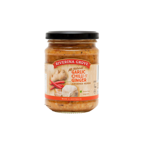 Riverina Grove - Crushed Garlic, Chilli & Ginger 240g x 6 (GF)