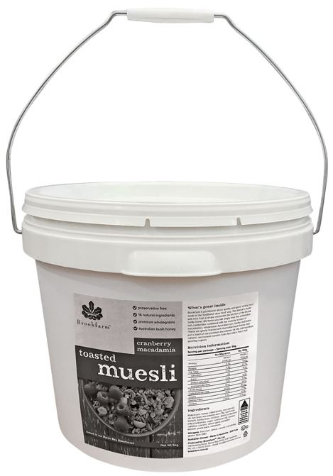 Brookfarm Muesli Food Service Bags - Gluten Free Macadamia Muesli with Cranberry 4kg x 2