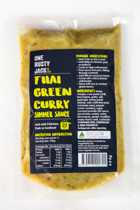 One Rusty Jack Sauce Co - Thai Green Curry Simmer Sauce x 6