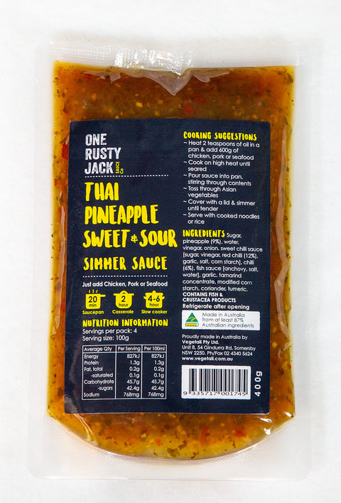 One Rusty Jack Sauce Co - Thai Pineapple Sweet & Sour Simmer Sauce x 6
