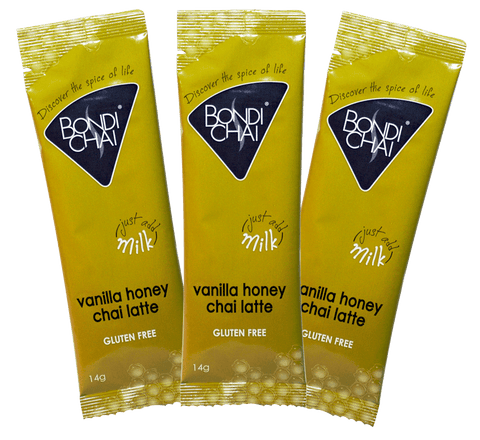 100 x Bondi Chai Single Serve Sachet 14g - Vanilla Honey (Gluten Free) Chai Latte powder Bondi Chai