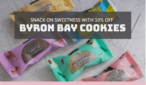 SNACK ON SWEETNESS WITH 10% OFF  BYRON BAY COOKIES!🍪