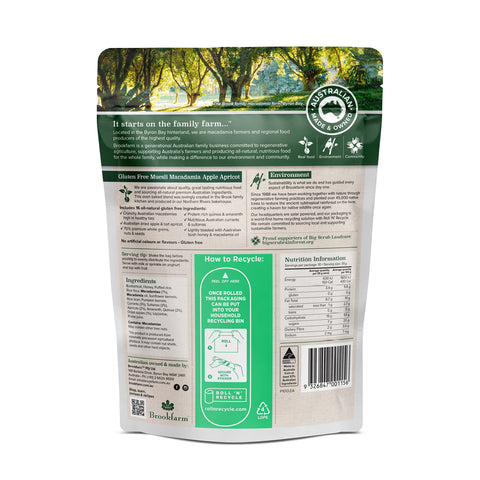 Brookfarm - Gluten Free Macadamia Muesli with Apricot 950g x 6