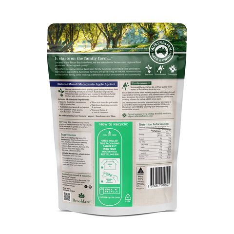 Brookfarm - Natural Macadamia Muesli with Apricot 1.25kg x 6
