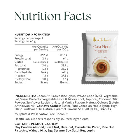 Health Lab - White Chocolate Cara-more 40g x 12