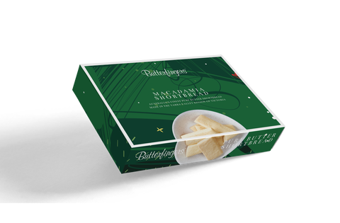 Butterfingers - Pure Butter Seasonal Macadamia Shortbread Gift Box 175g x 10