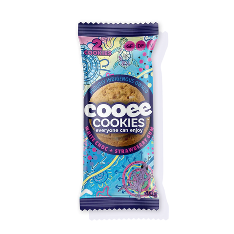 Cooee Native Superfoods - White Chocolate & Strawberry Gum  (GF, DF & Vegan) 40g x 16 (Twin Packs)