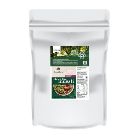 Brookfarm Muesli Food Service Bags - Gluten Free Macadamia Muesli With Cranberry 4kg x 2