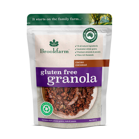 Brookfarm - Gluten Free Cacao Coconut Granola 800gm x 6