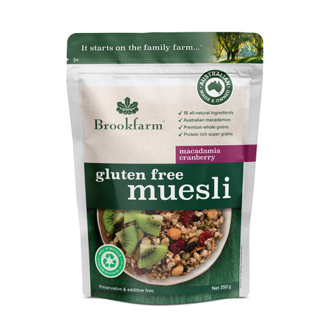 Brookfarm - Gluten Free Macadamia Muesli with Cranberry 350g x 6