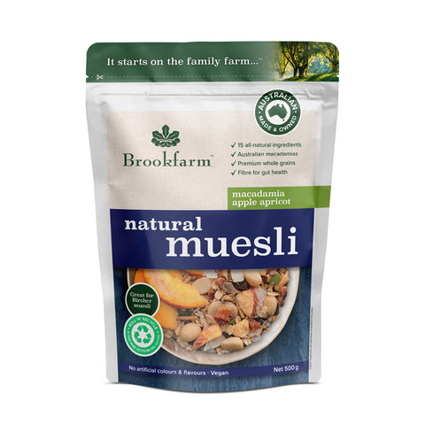 Brookfarm - Natural Macadamia Muesli with Apricot 500g x 6