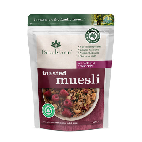 Brookfarm - Toasted Macadamia Muesli with Apricot 1.3kg x 6