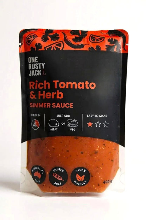 One Rusty Jack Sauce Co - Rich Tomato & Herb Simmer Sauce x 6 (GF & VEGAN)