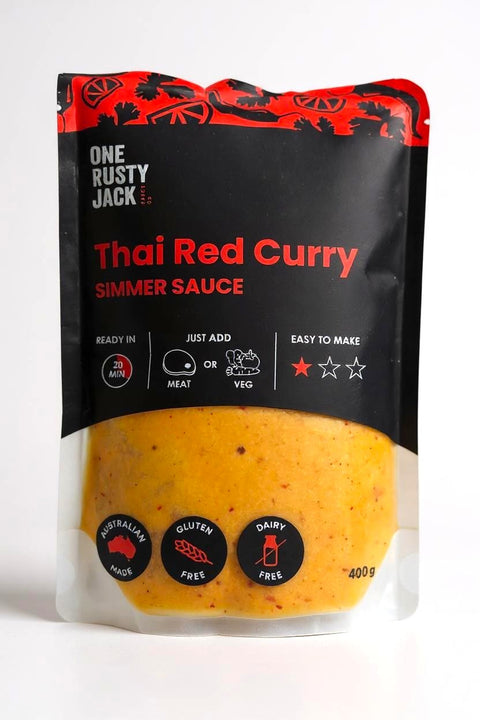 One Rusty Jack Sauce Co - Thai Red Curry Simmer Sauce 400g x 6 (GF & DF)