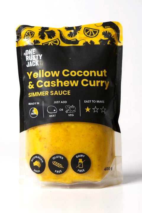 One Rusty Jack Sauce Co - Yellow Coconut & Cashew Simmer Sauce x 6 (GF & DF)