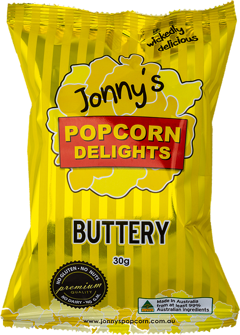 Jonny's Popcorn - Buttery 30g x 12