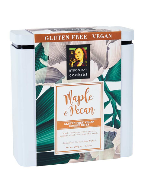 Byron Bay Cookie Company - Gift Tin Gluten Free Vegan Maple Pecan 200g x 6