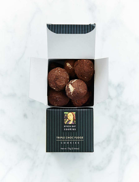 Byron Bay Cookie Company - Gift Box Triple Choc Fudge Cookies 75g x 12