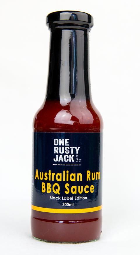 One Rusty Jack Sauce Co - Black Label Australian Rum BBQ Sauce 300ml x 6