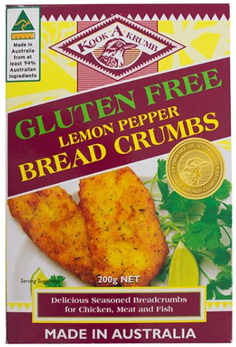KookaKrumb - Gluten Free Lemon Pepper Breadcrumbs 200g x 12
