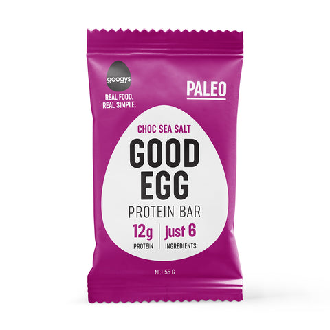 Googys - Natural Protein Bar - Chocolate Sea Salt (Gluten & Dairy Free) x 12