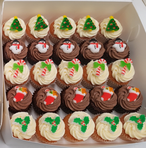 Evans Street Bakery -Mini Gluten Free Christmas Cupcakes x 25
