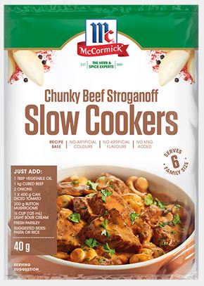 McCormick - Slow Cookers Chunky Beef Stroganoff Recipe Base 40g x 12